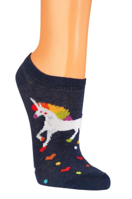 6 Paar TippTexx 24 Kinder Sneakersocken Einhorn